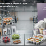 PET sheet vs PS sheet packaging comparison showing clear food containers, blister packs, cups and takeaway trays